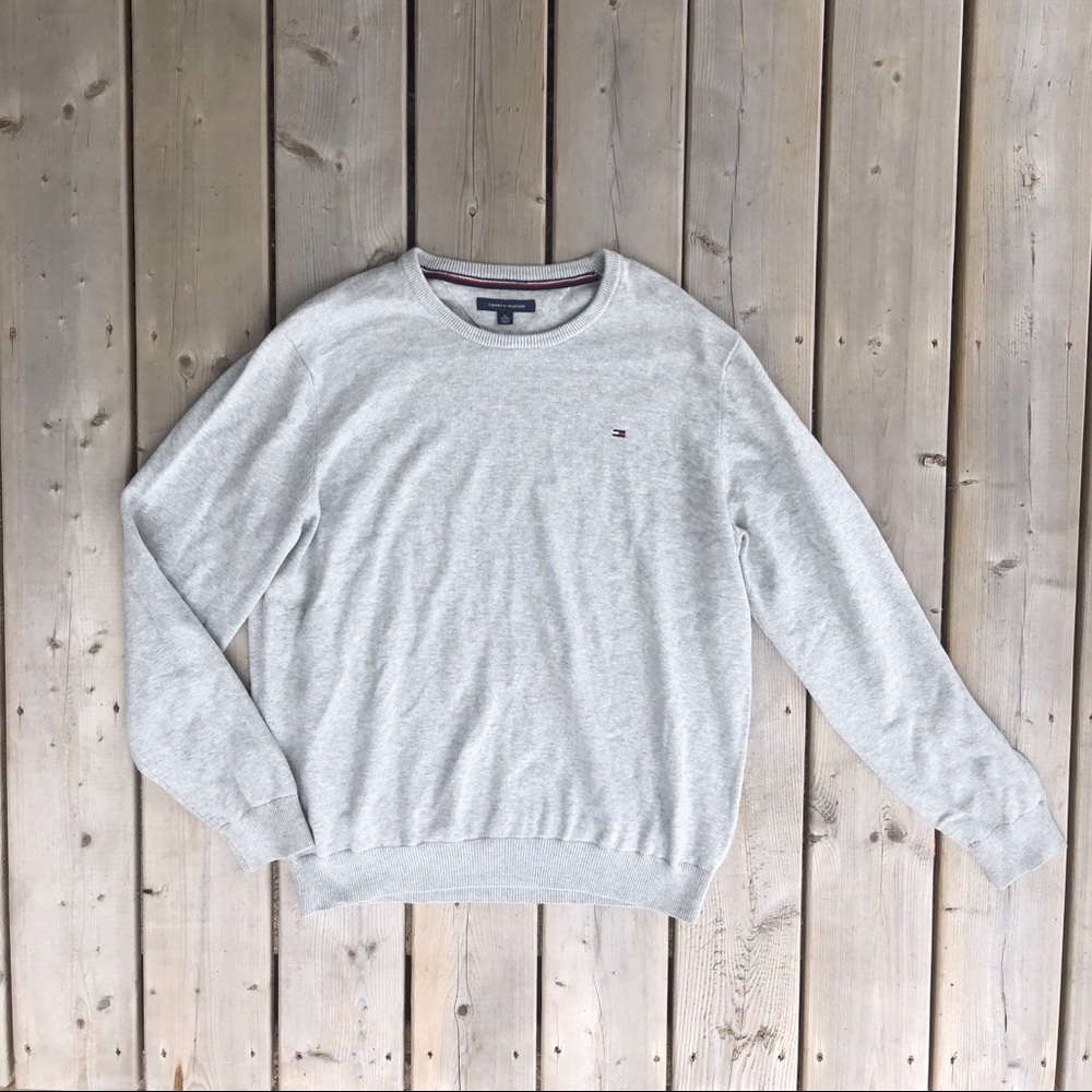 Tommy Hilfiger Grey Logo Crew Neck Sweater XL